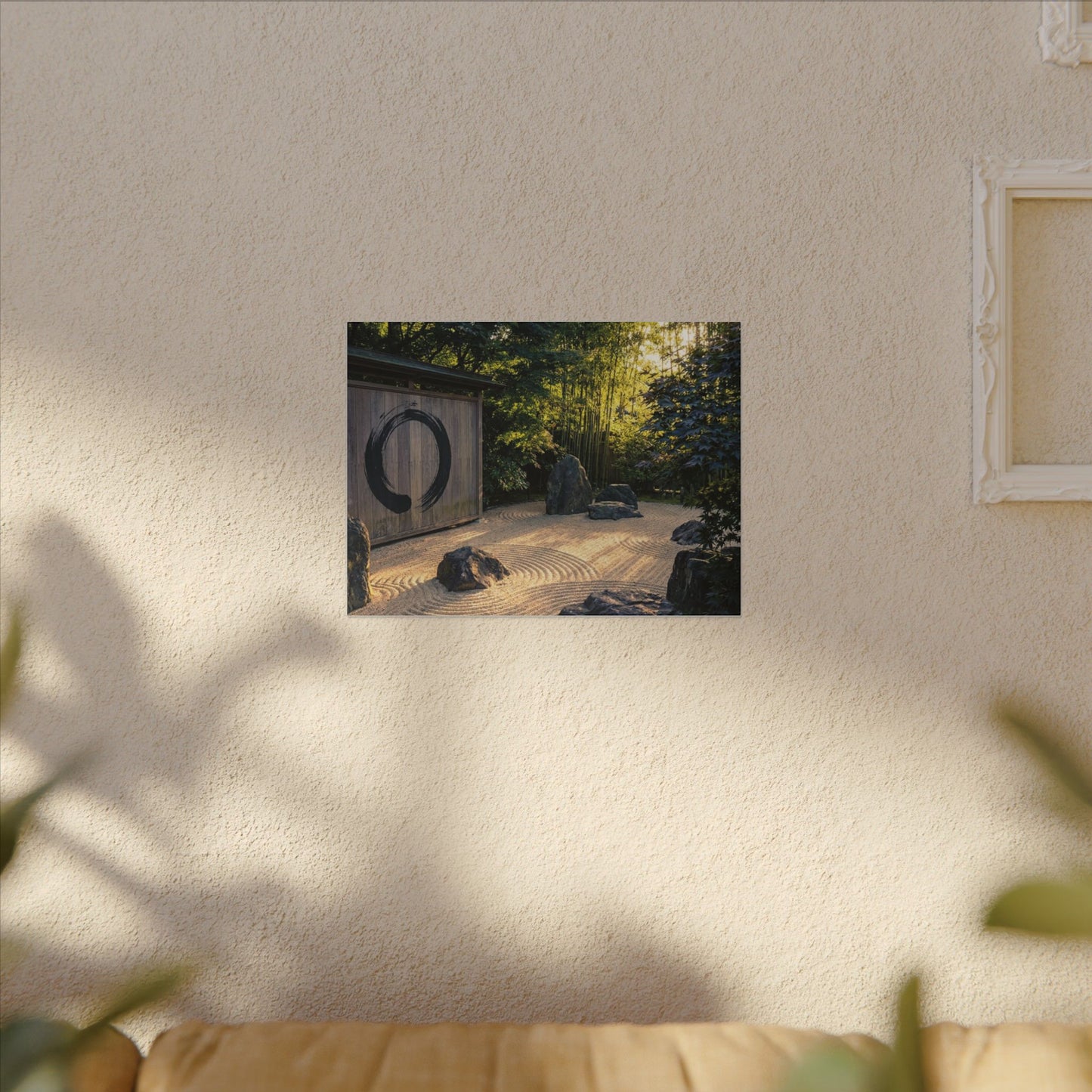 Rock Garden Enso Canvas Art | Tranquil Zen Art