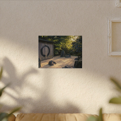 Rock Garden Enso Canvas Art | Tranquil Zen Art