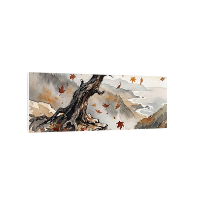 Autumn Pine Tree Watercolor Canvas Art | Warm Decor