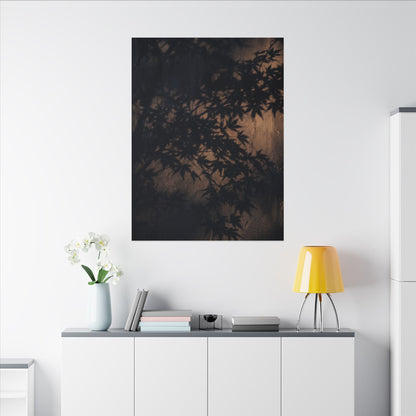 Shadow Play Autumn Canvas Art | Dark Japandi Atmospheric Design