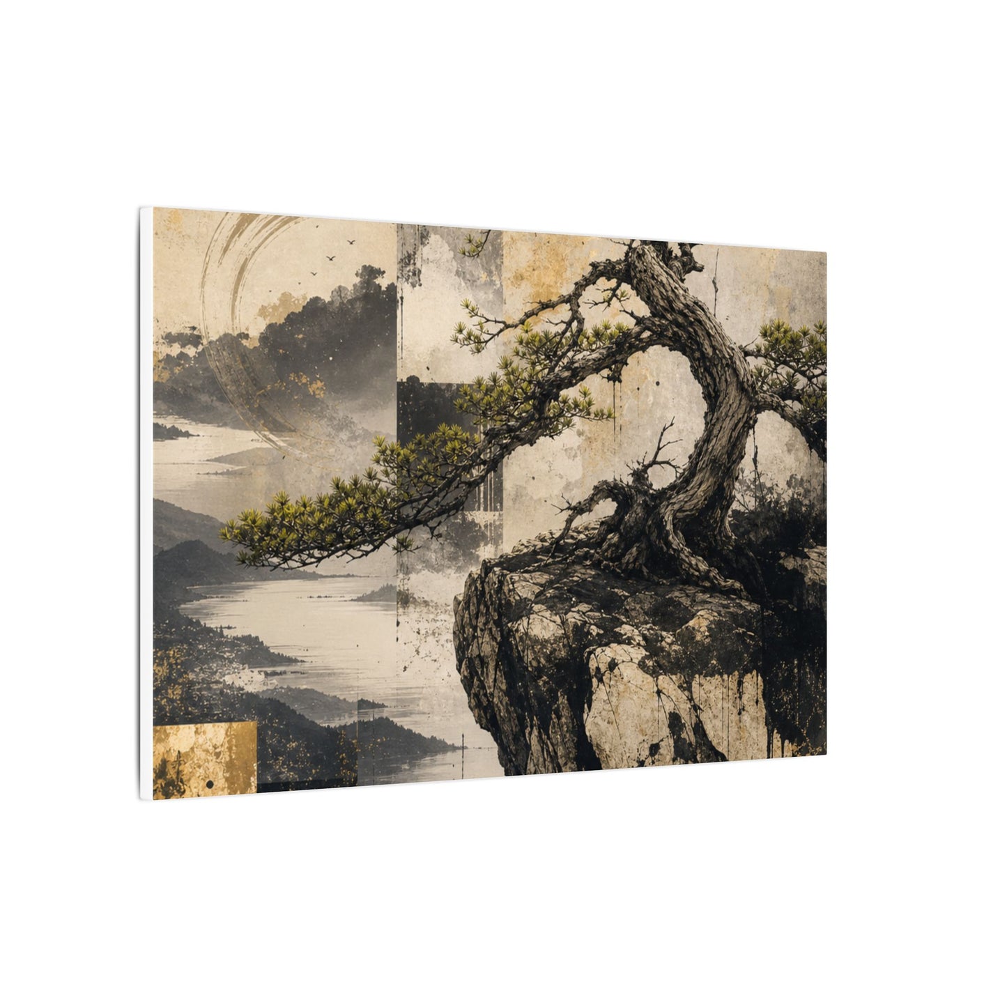 Golden Hour Pine Tree Canvas Art - Japandi Datsuzoku