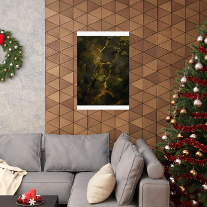 Cracked Earth Dark Texture Wall Art Print | Sophisticated Dark Japandi Art
