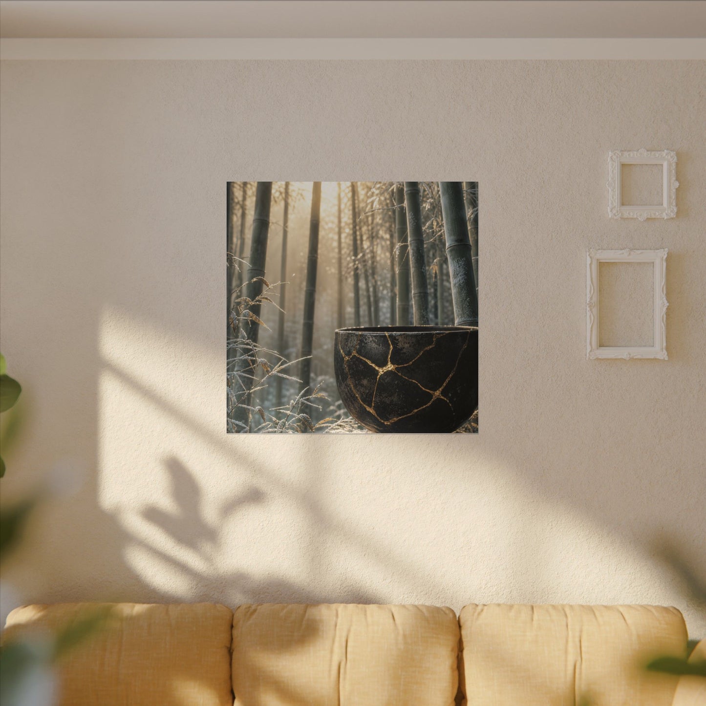 Fukinsei Bamboo Grove Canvas Art - Kintsugi Gold Repair