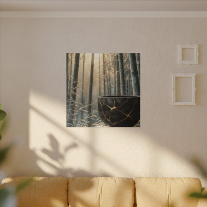 Fukinsei Bamboo Grove Canvas Art - Kintsugi Gold Repair