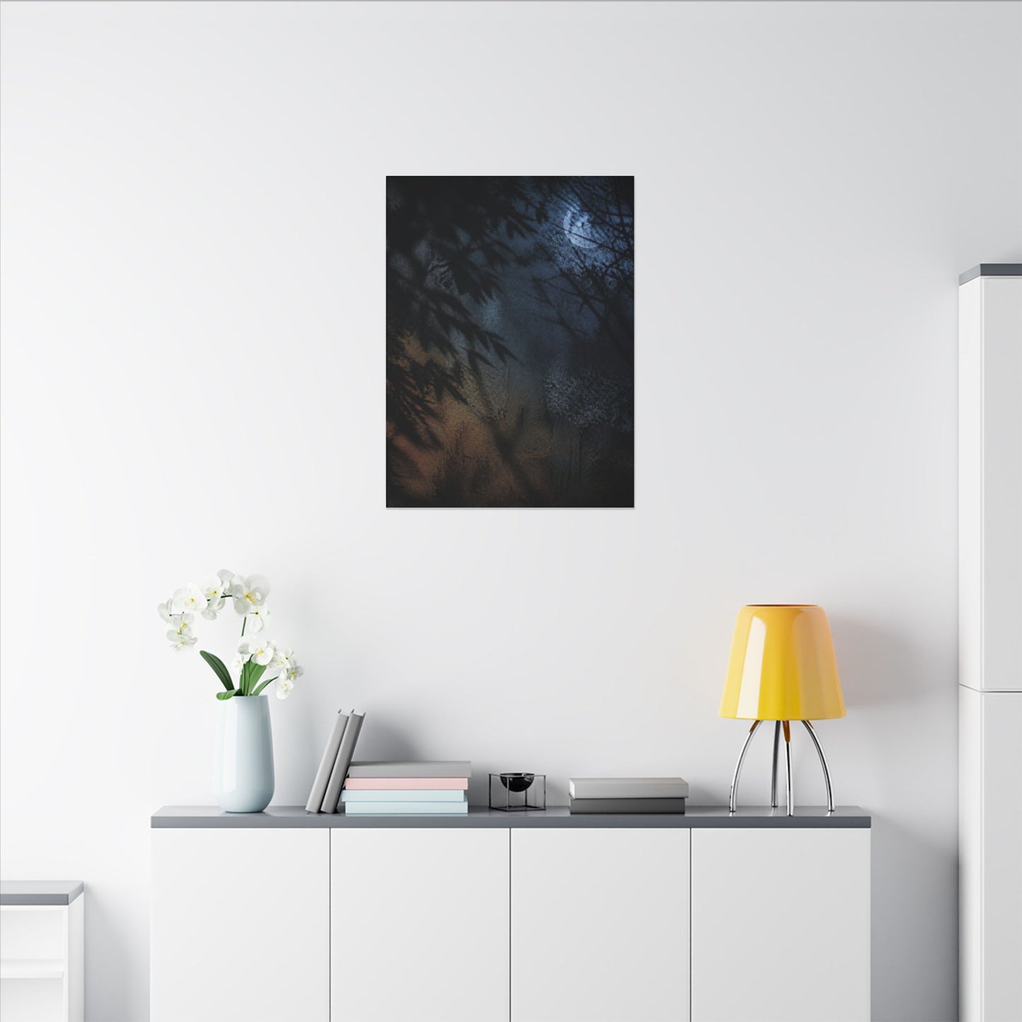 Kanso Shadow Play Canvas Art - Dark Japandi Shadow Zen