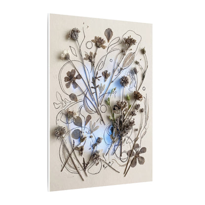 Dried Flowers Minimal Line Canvas Art | Elegant Japandi Art