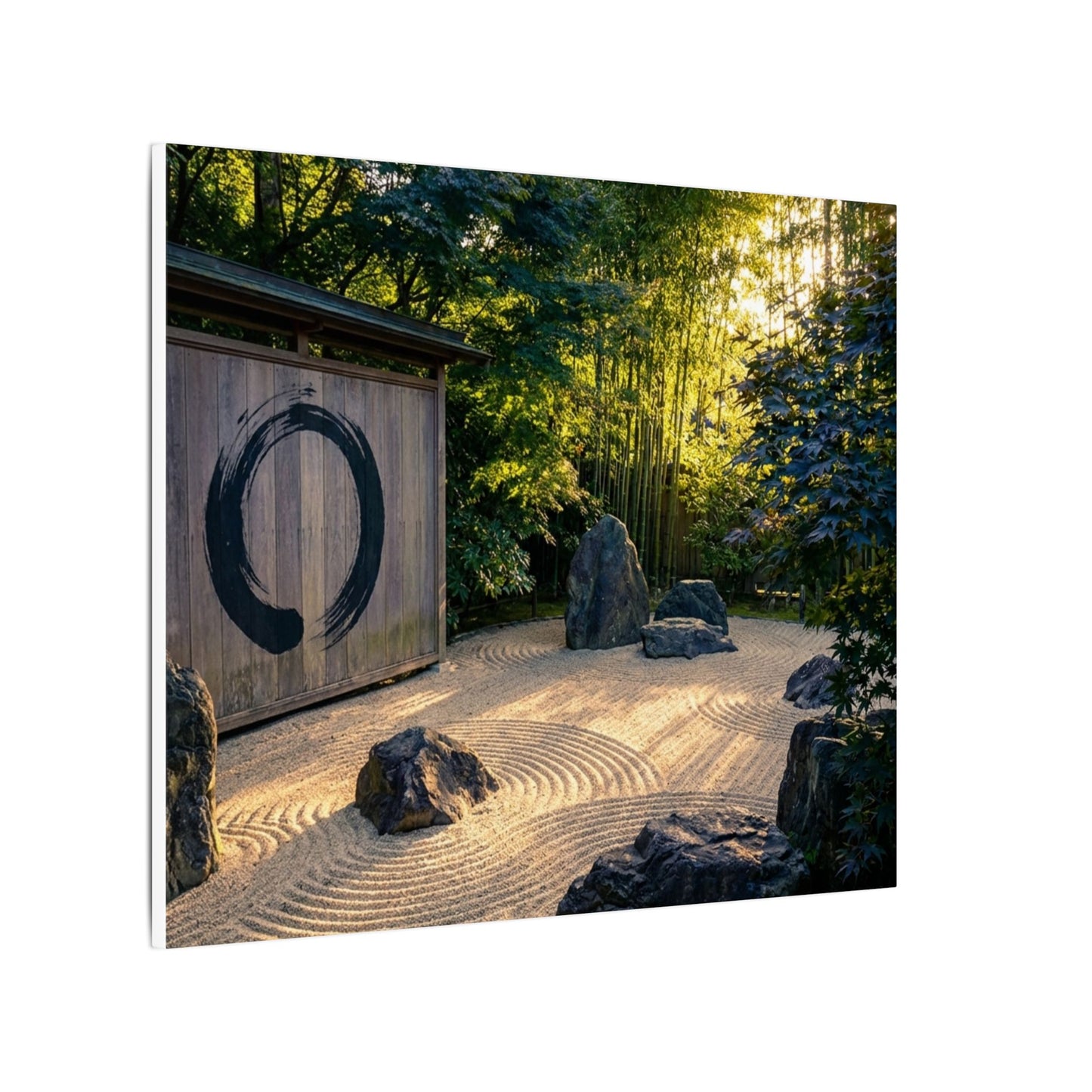 Rock Garden Enso Canvas Art | Tranquil Zen Art