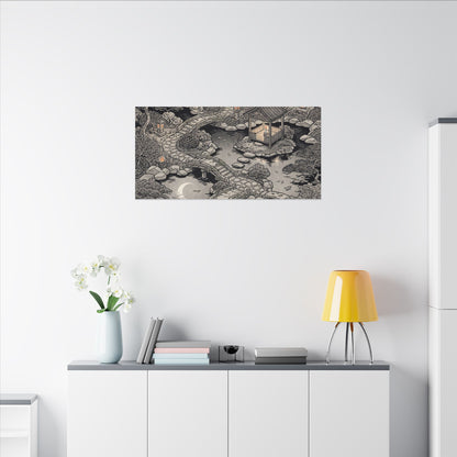 Moonlit Garden Ukiyo E Inspired Canvas Art | Serene Zen Art