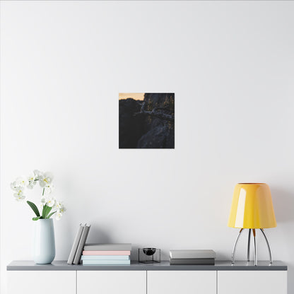 Pine Tree Moody Minimal Canvas Art | Sophisticated Dark Japandi Art