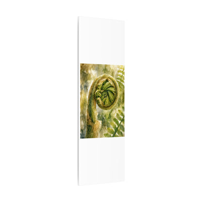 Japandi Fern Unfurling in Dappled | Watercolor Canvas Art