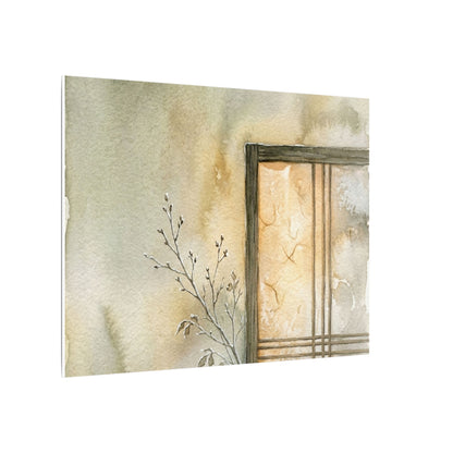 Ma Shoji Screen Canvas Art - Japandi Watercolor
