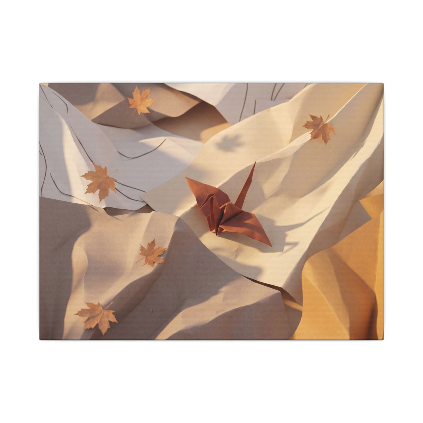 Autumn Paper Fold Minimal Line Canvas Art | Cozy Decor Art Print