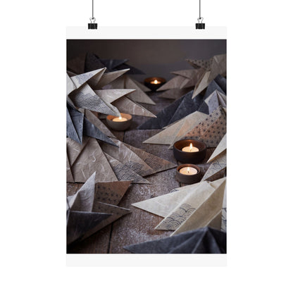Elegant Paper Fold Wall Art Print - Japanese Pattern Japandi