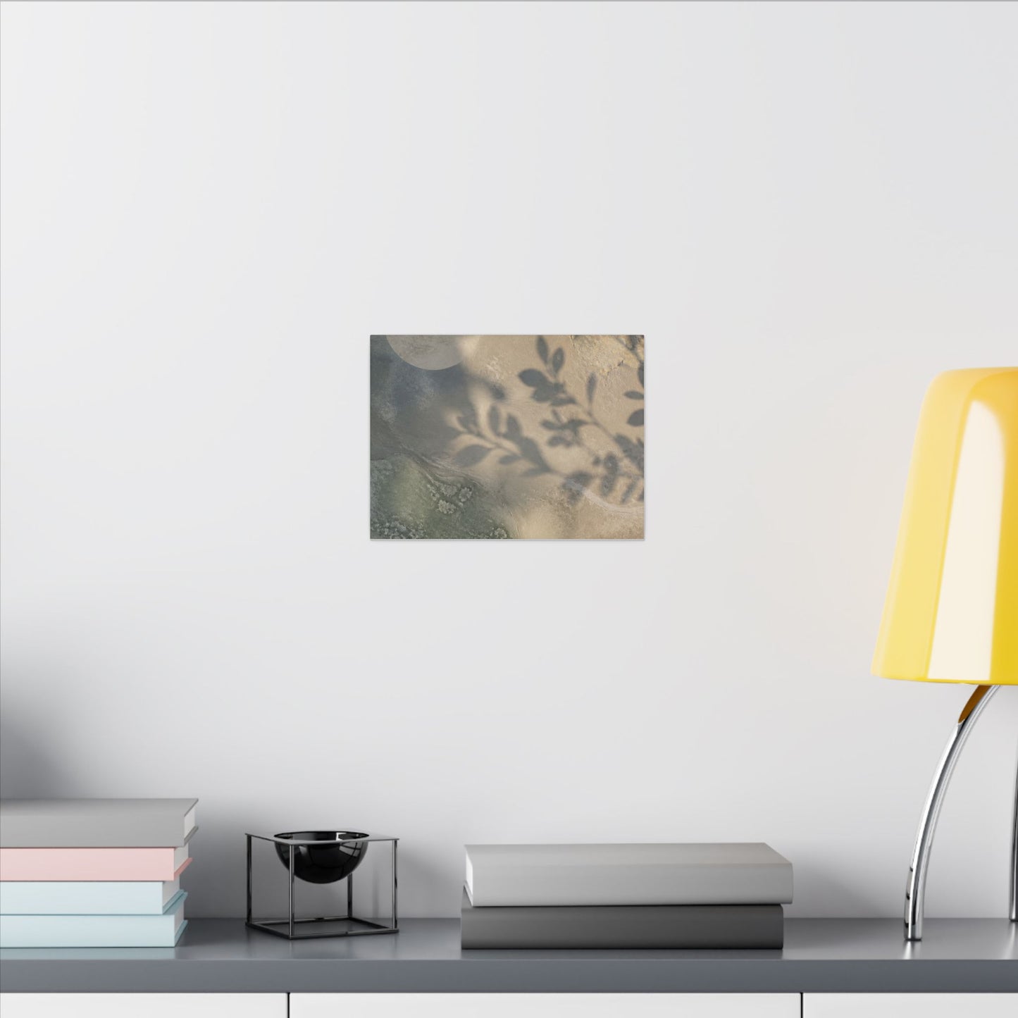 Japandi Shadow Play in Moonlight | Texture Canvas Art