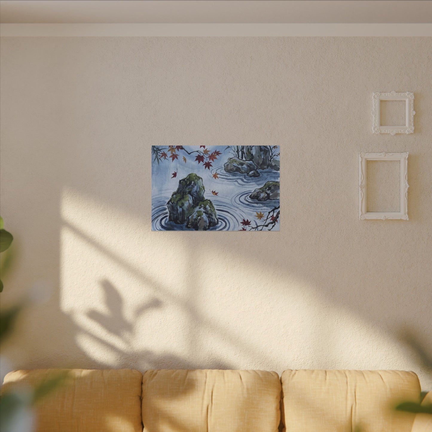 Rock Garden Autumn Canvas Art | Zen Tranquil Design
