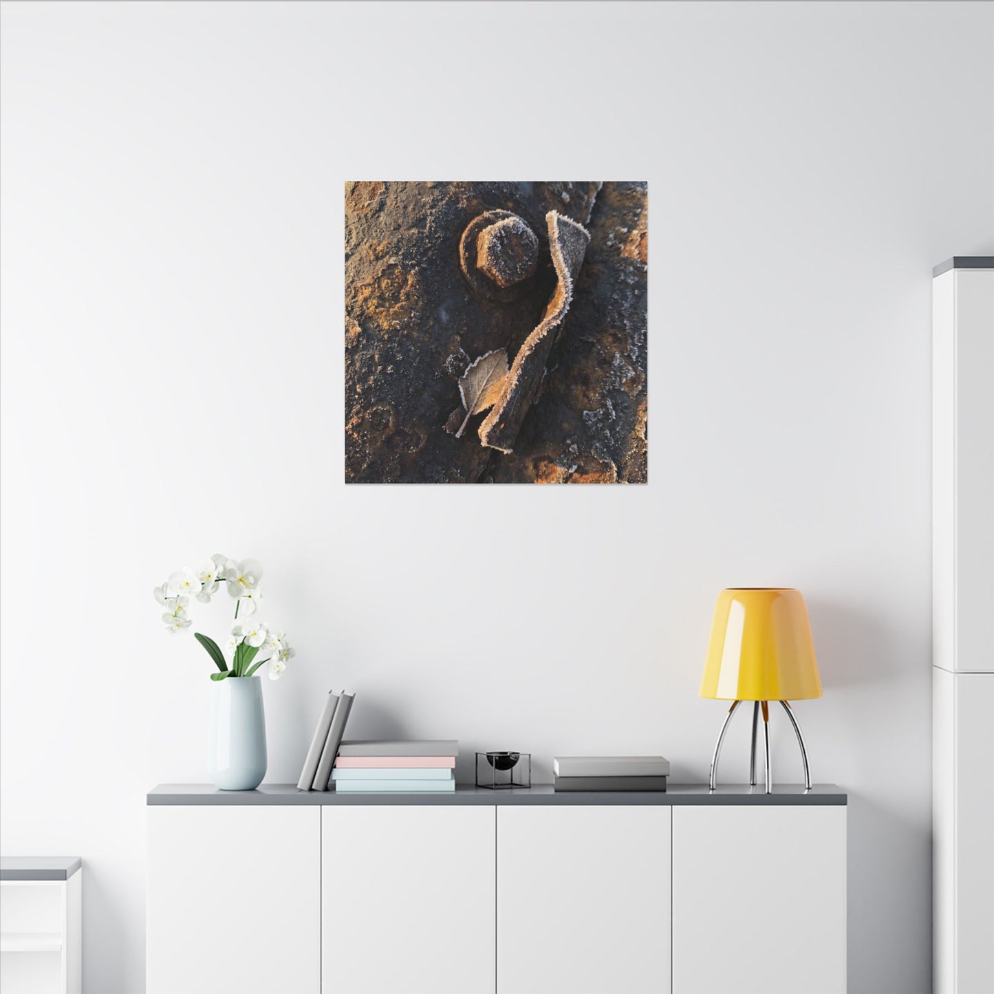 Moody Rust Patina Canvas Art - Moody Minimal Dark Japandi