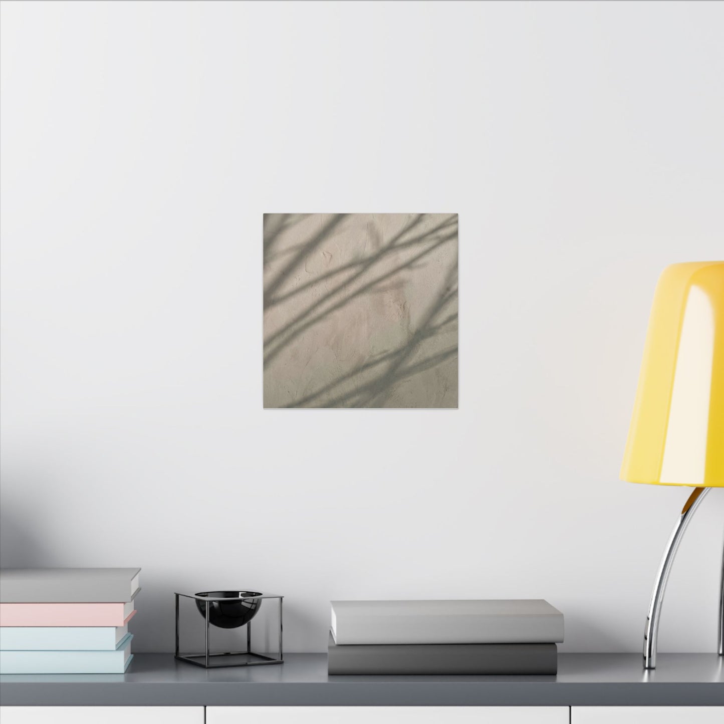 Shadow Play Japanese Pattern Canvas Art | Warm Japandi Art
