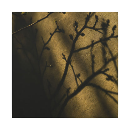 Golden Hour Shadow Play Canvas Art - Dark Japandi Seijaku