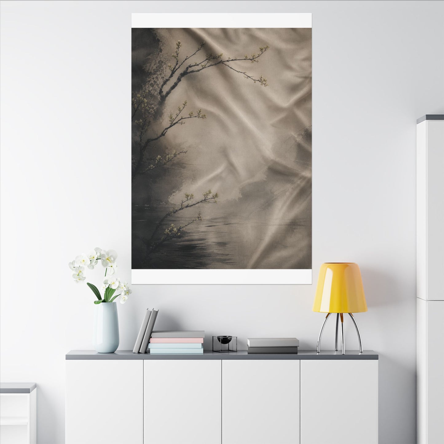 Silk Drape Canvas Art | Spring Japandi Japanese Pattern Art