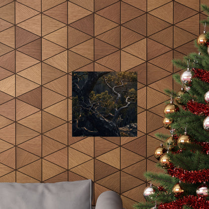 Pine Tree Spring Wall Art Print | Dark Japandi Sophisticated Design