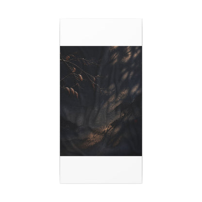 Atmospheric Silk Drape Canvas Art - Charcoal Ink Dark Japandi
