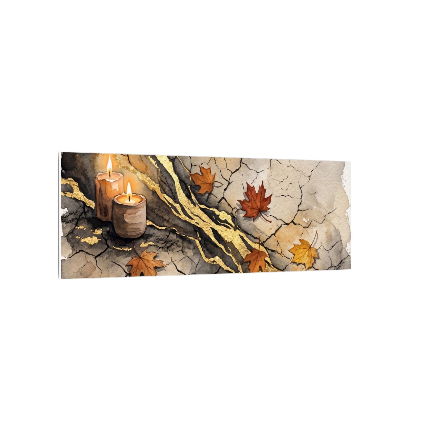Cracked Earth Autumn Canvas Art | Japandi Warm Design
