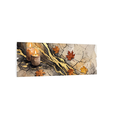 Cracked Earth Autumn Canvas Art | Japandi Warm Design