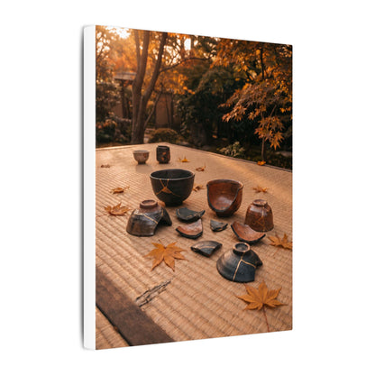 Golden Hour Tea Ceremony Canvas Art - Kintsugi Shibui