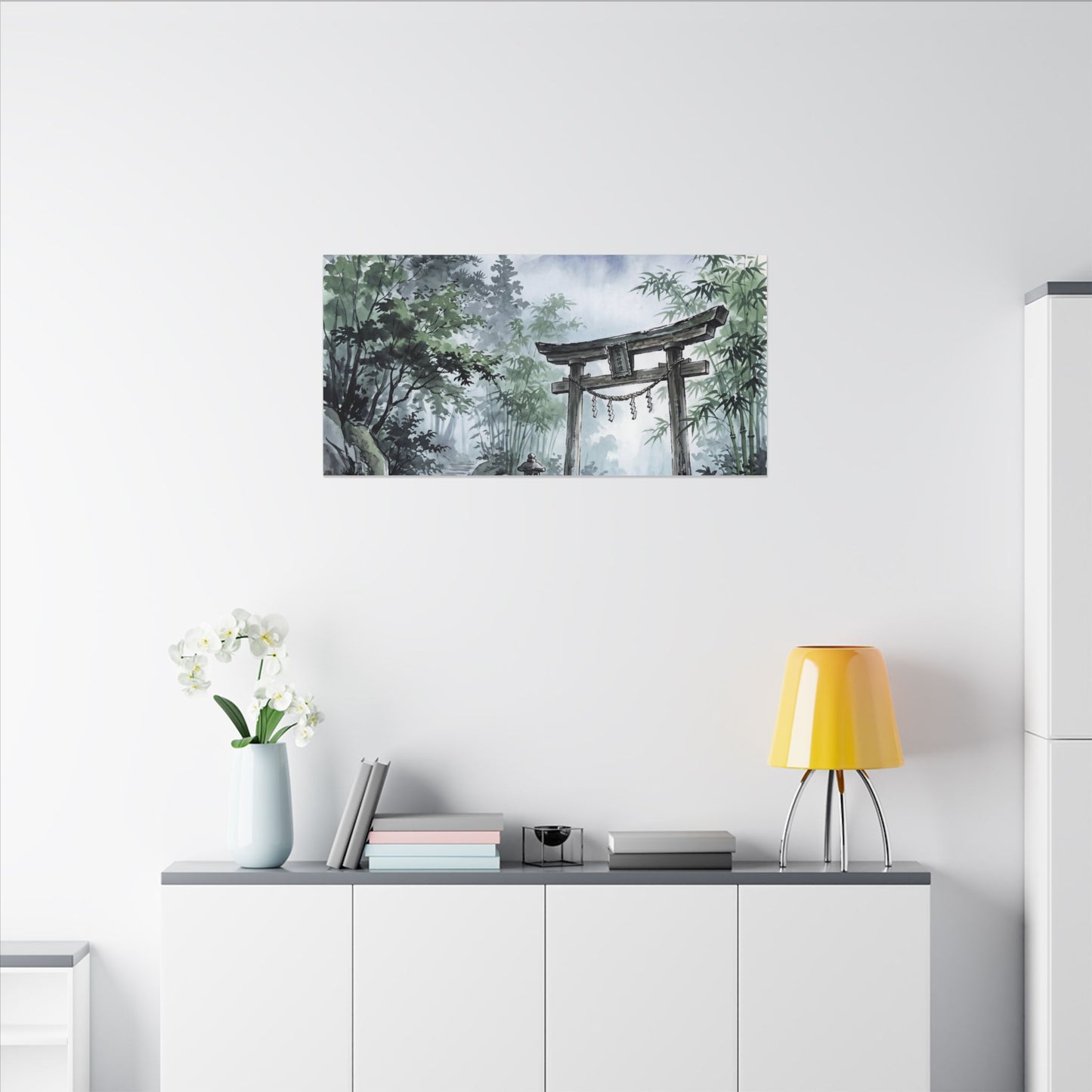 Moonlight Torii Gate Canvas Art - Zen Fukinsei