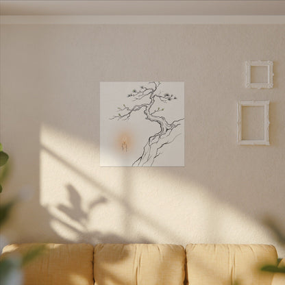 Candlelight Pine Tree Canvas Art - Japandi Shibui