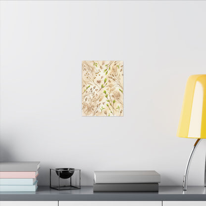 Spring Dried Flowers Watercolor Canvas Art | Earthy Decor