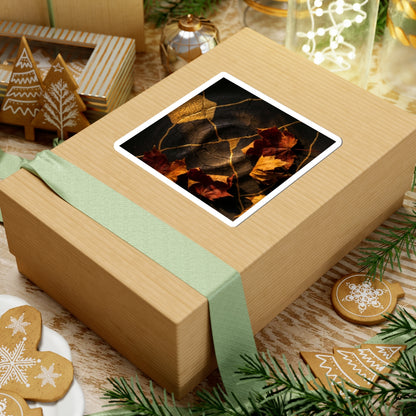 Shadow Play Sticker | Autumn Kintsugi Crackle Gold Art