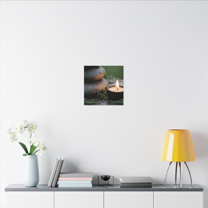 Warm River Stones Canvas Art - Japanese Pattern Japandi