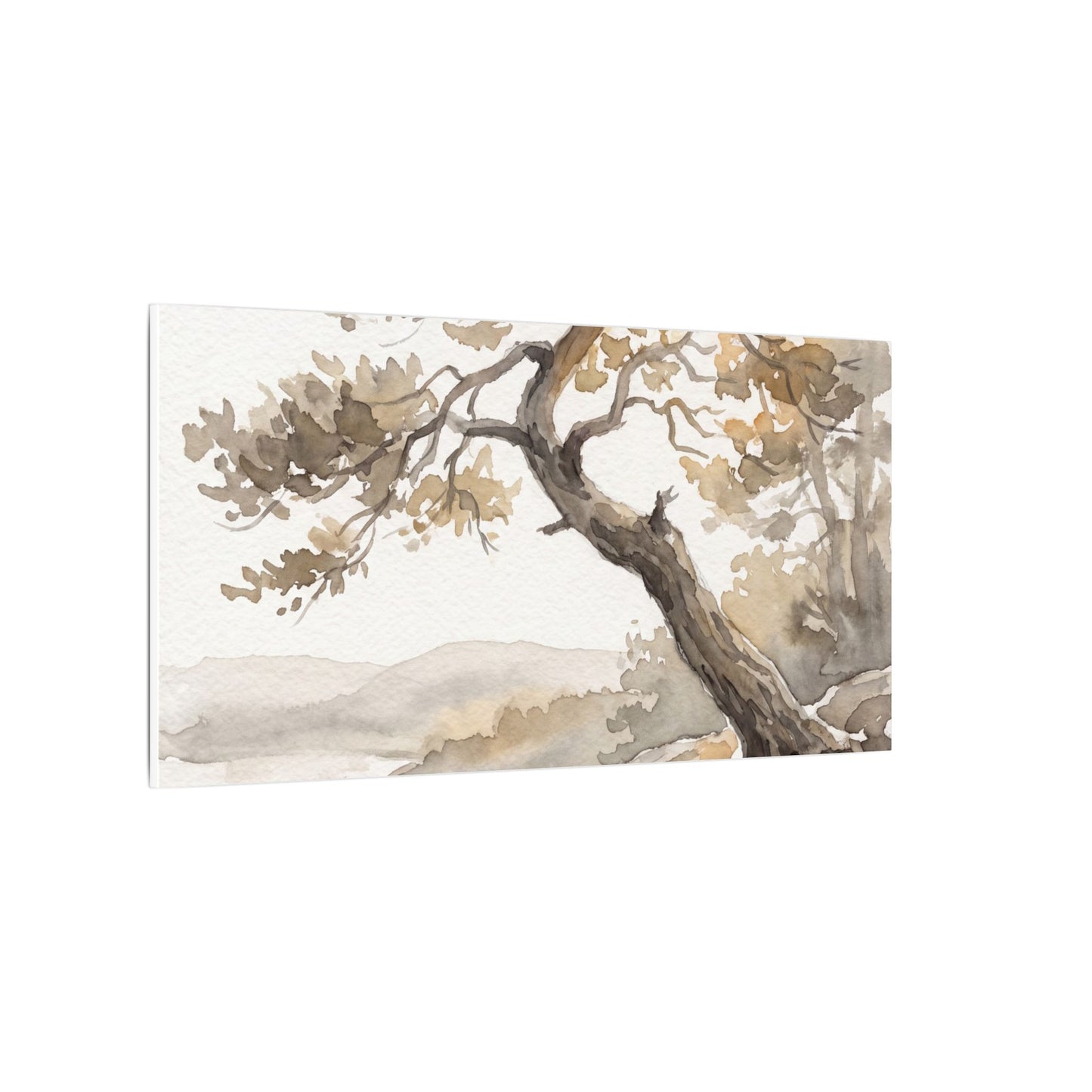 Pine Tree Watercolor Canvas Art | Elegant Japandi Art