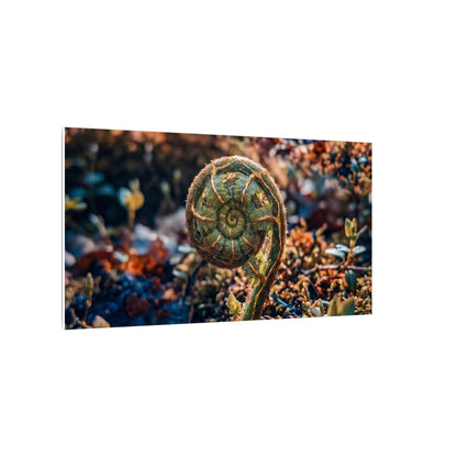 Kintsugi Fern Unfurling in Dappled | Gold Vein Canvas Art