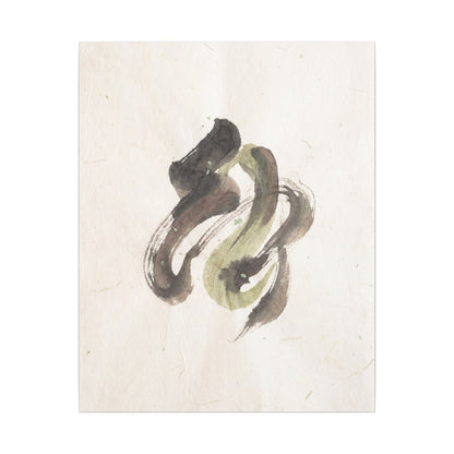 Ink Brushstroke Canvas Art | Spring Japandi Japanese Pattern Art