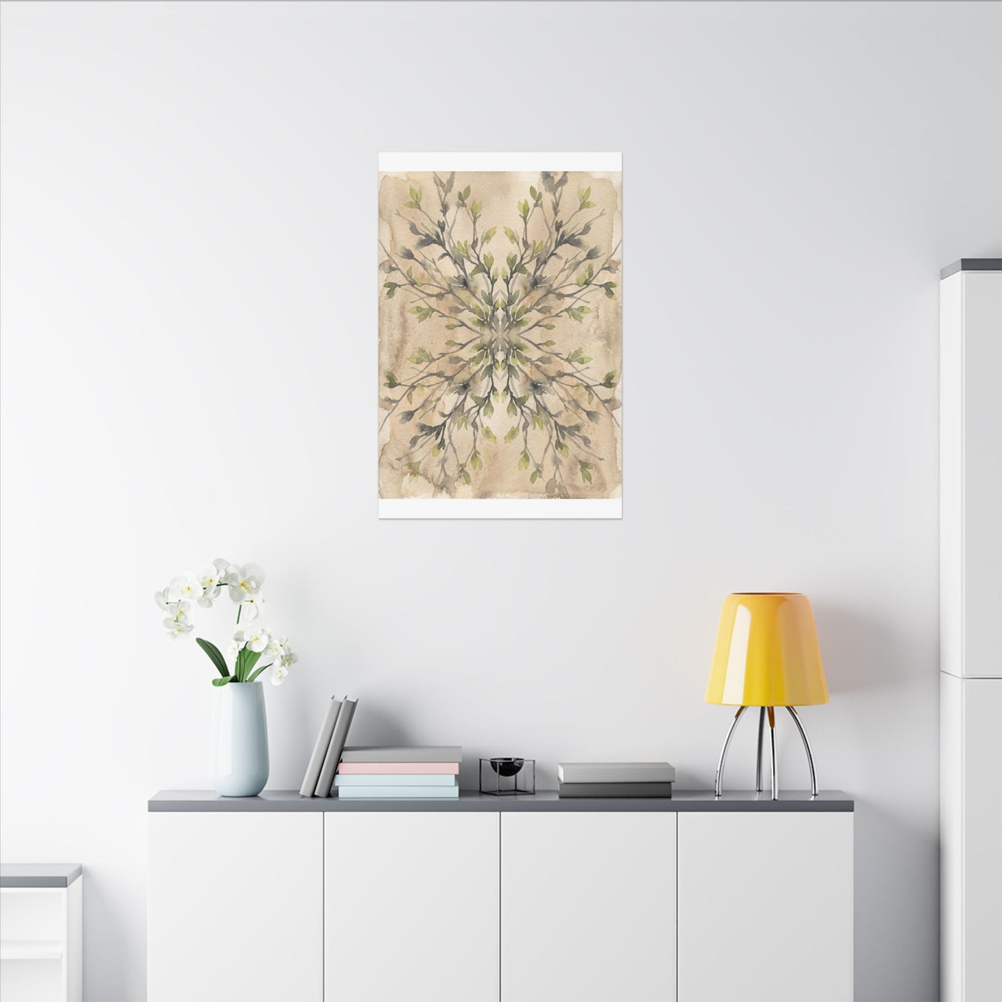 Shibui Shadow Play Canvas Art - Japandi Watercolor