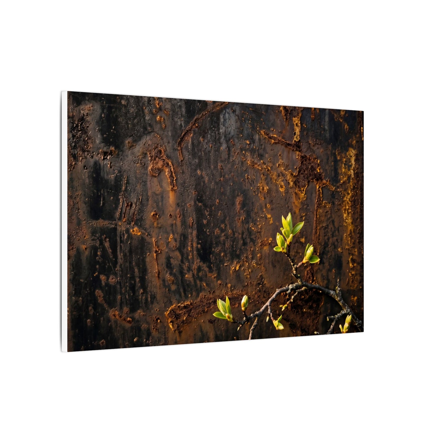 Golden Hour Rust Patina Canvas Art - Dark Japandi Fukinsei