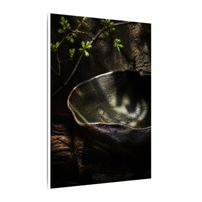 Sophisticated Ceramic Bowl Canvas Art - Dark Texture Dark Japandi