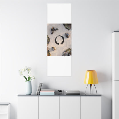 Rock Garden Canvas Art | Winter Zen Enso Art