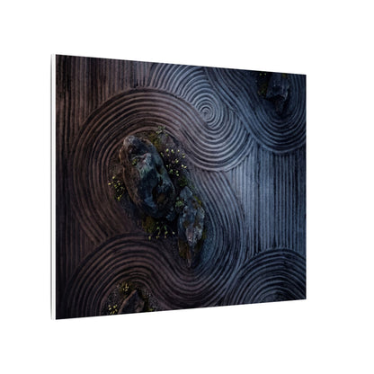 Spring Rock Garden Charcoal Ink Canvas Art | Bold Decor