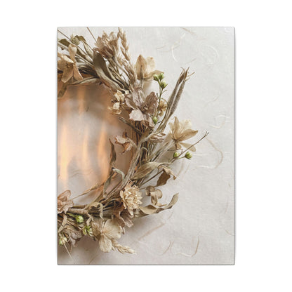 Dried Flowers Japanese Pattern Canvas Art | Neutral Japandi Art