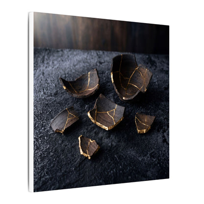 Winter Broken Pottery Shadow Zen Canvas Art | Bold Decor