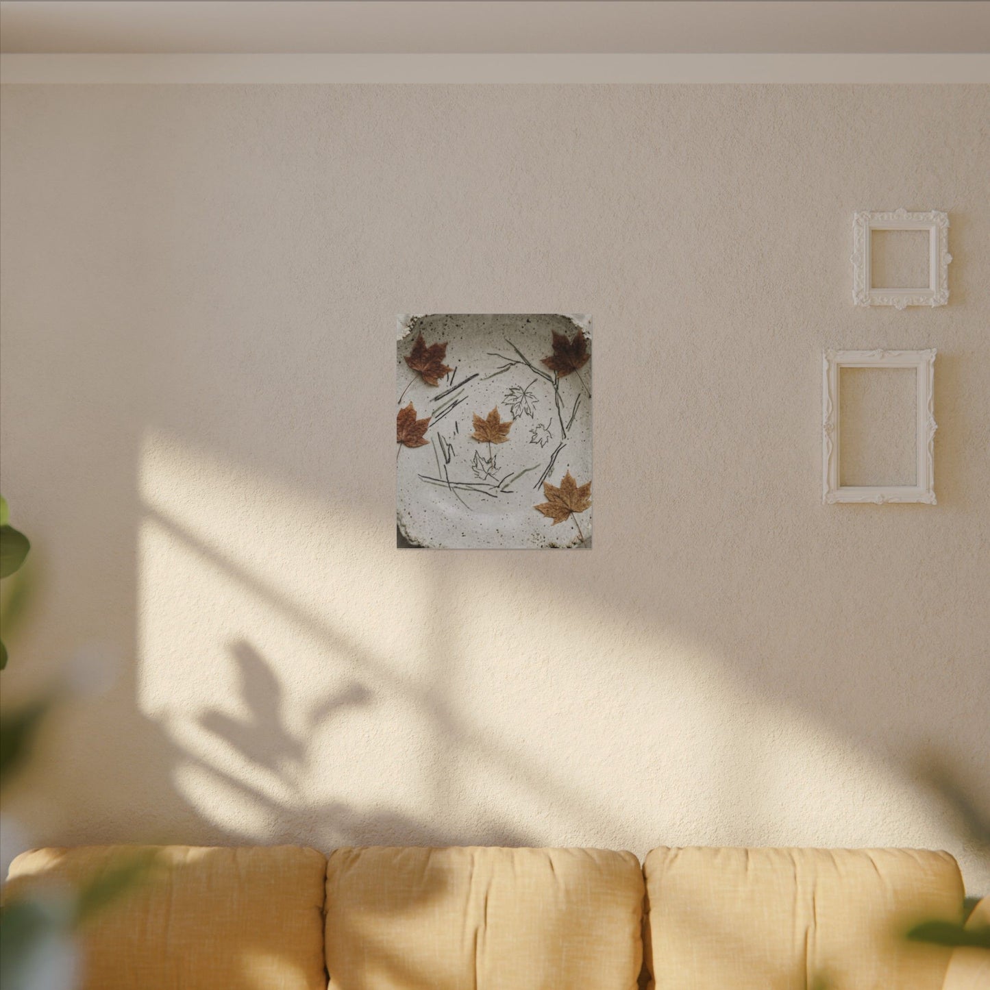 Ceramic Bowl Autumn Canvas Art | Japandi Elegant Design