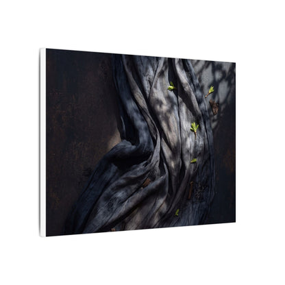 Seijaku Silk Drape Canvas Art - Dark Japandi Dark Texture