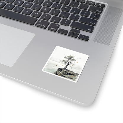 Pine Tree Sticker | Autumn Japandi Watercolor Art