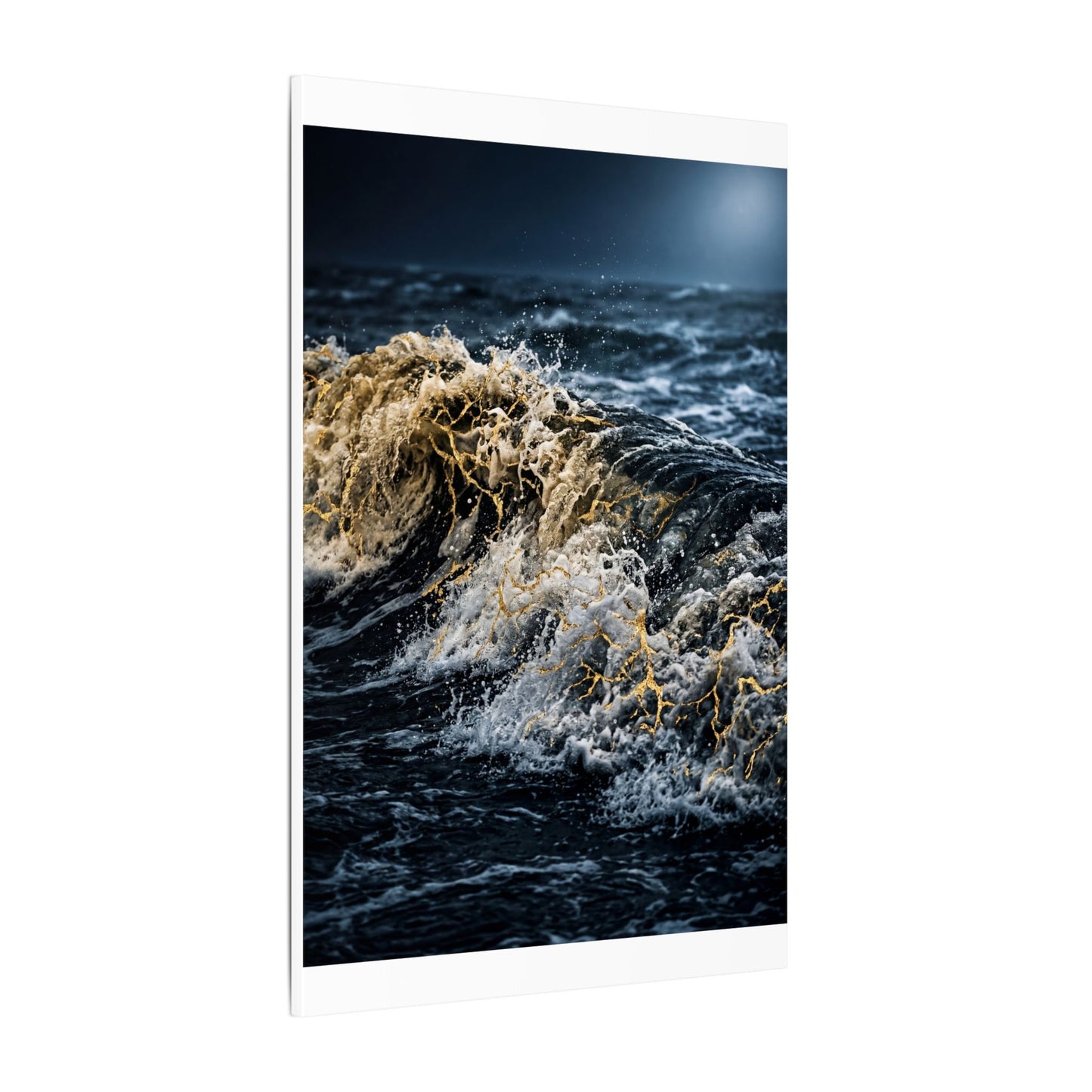 Ocean Wave Winter Canvas Art | Kintsugi Artful Design