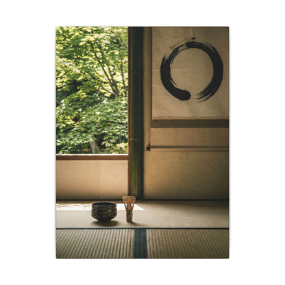 Tea Ceremony Enso Canvas Art | Serene Zen Art