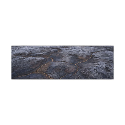 Dark Japandi Cracked Earth in Overcast | Dark Texture Canvas Art