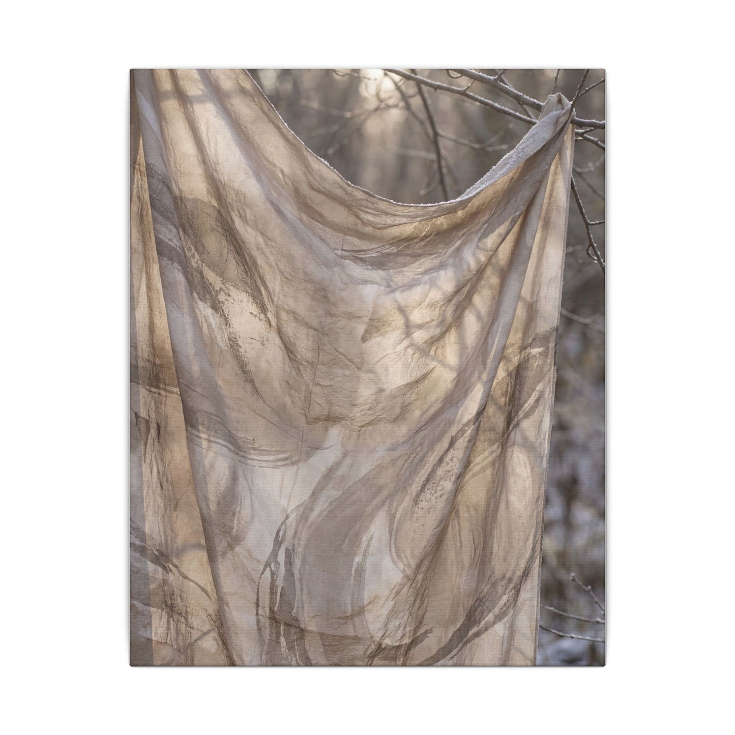Ma Silk Drape Canvas Art - Japandi Japanese Pattern